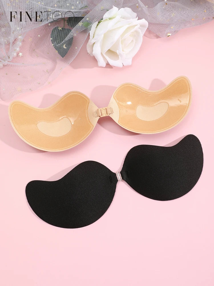 1 Piece Invisible Stick-On Lift Bra, Strapless & Seamless Push Up Anti-convex Bra, Women's Lingerie & Underwear Accessories finetoo Official Store