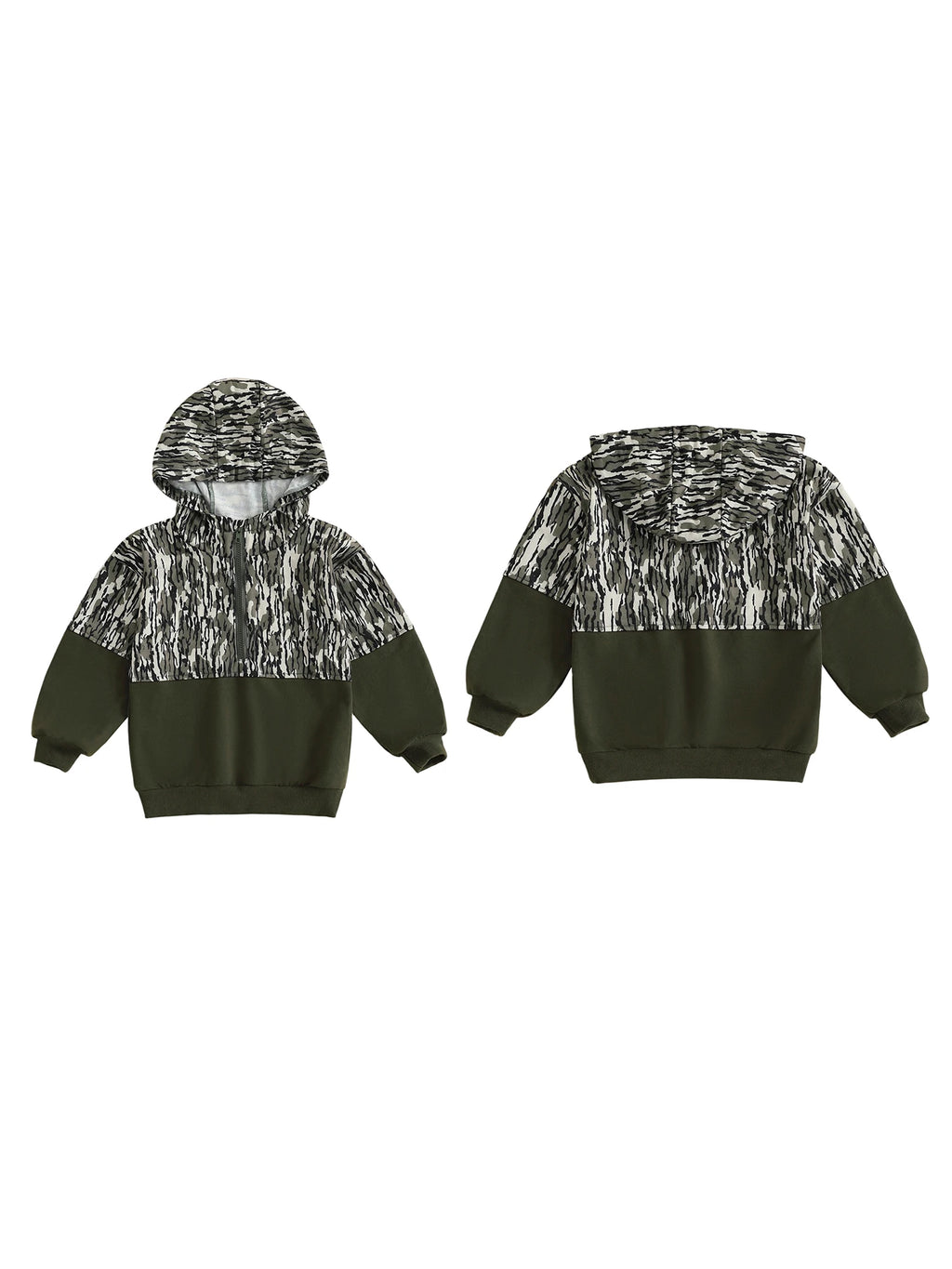Kid Boy Hoodies Camouflage Half Zip-up Long Sleeve Hooded Sweatshirt Casual Toddler Pullover Mulambo store