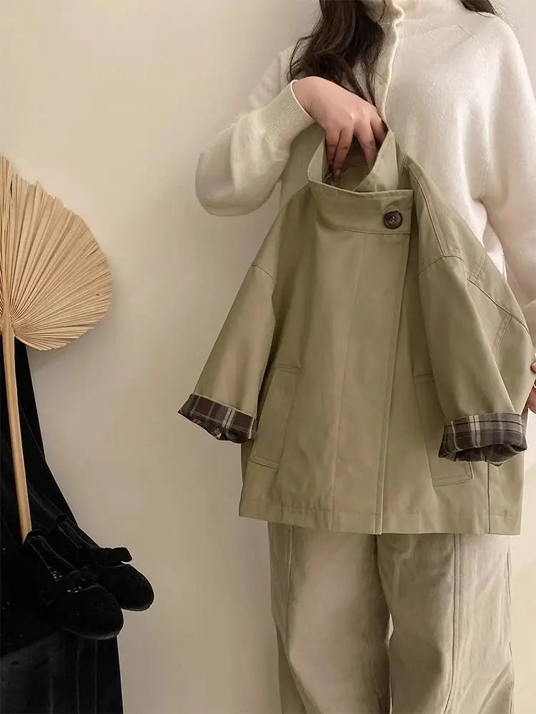 Kids Girls Cotton Teens Spring Autumn Windbreaker Coats Khaki Princess Oversize Coat Medium Long Outerwear Trench Clothes 4-15Y Mulambo store