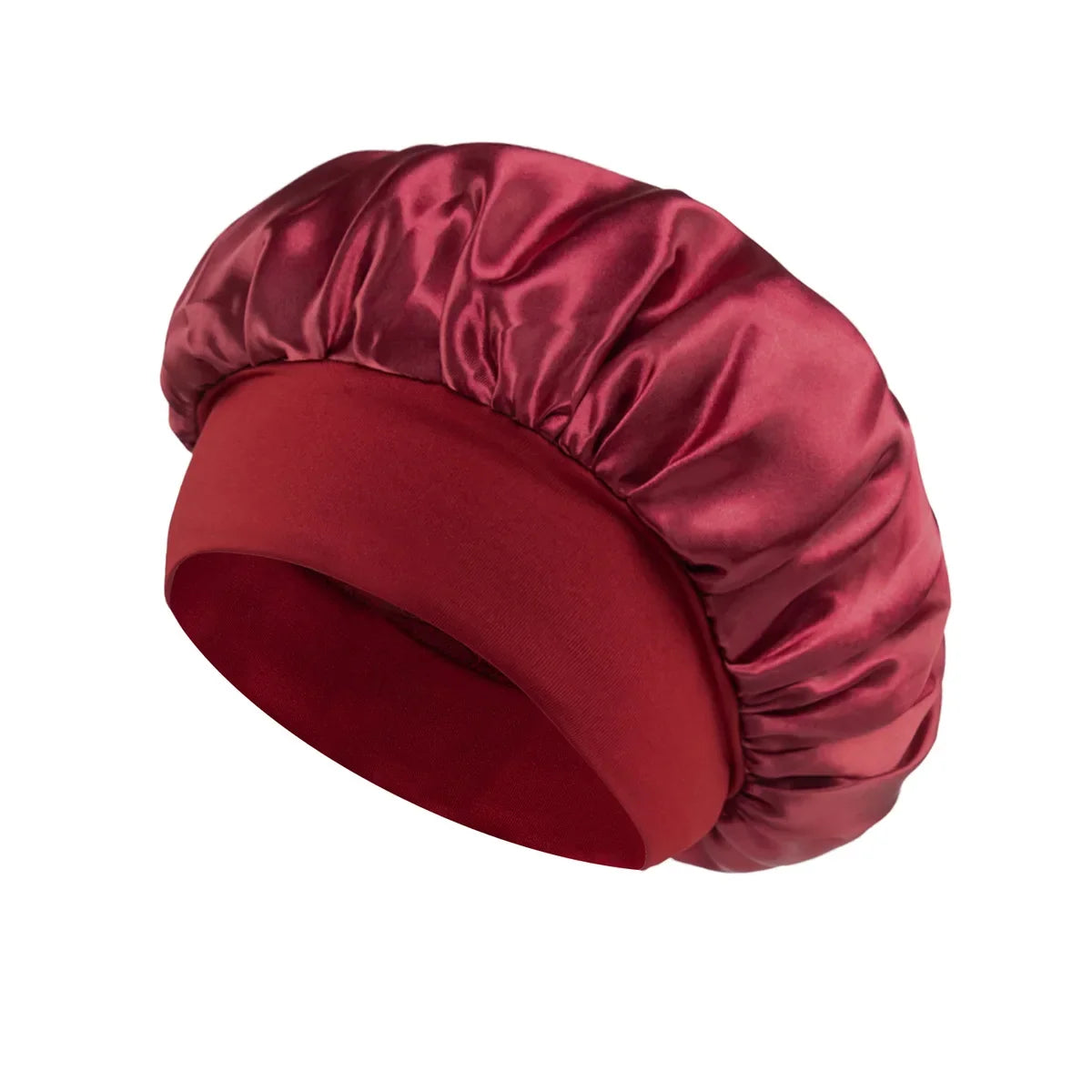Women Satin Bonnet Hair Bonnet for Sleeping Hair Care Silk Bonnets Solid Wide-brimmed Sleeping Hat with Elastic Soft Band Aexfer Store
