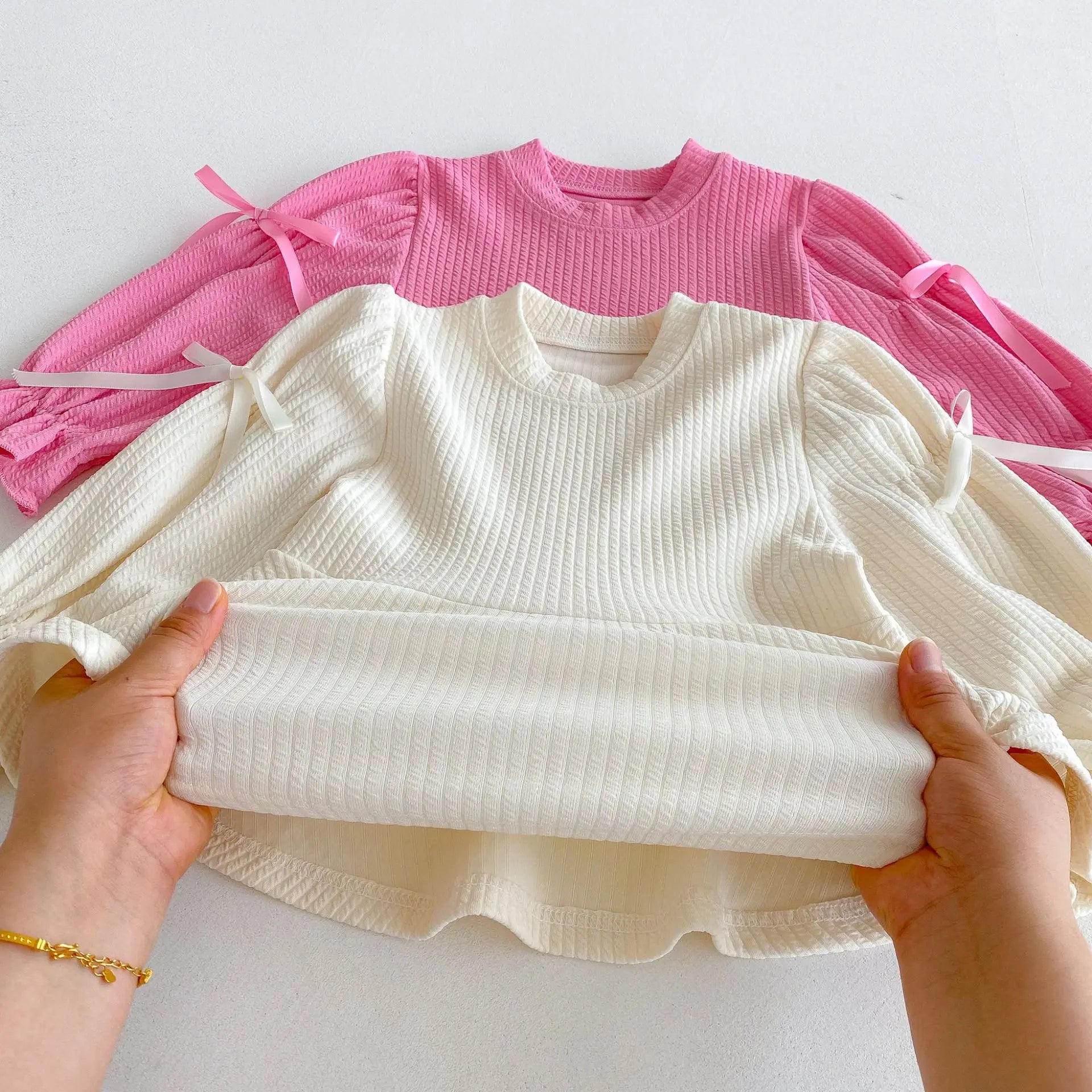 2025 Autumn New Children Long Sleeve Clothes Set Girls Cute Bow Loose Tops + Flared Trousers 2pcs Suit Cotton Kids Girls Outfits Mulambo store