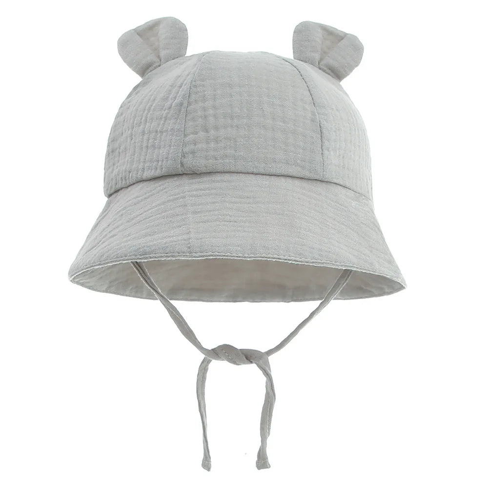 Muslin Cotton Baby Hat Summer Infant Cap Panama for Kids Soft Baby Sun Hats Girls Boys Bucket Hat Accessories Children 3-12M Cute Baby Home Store