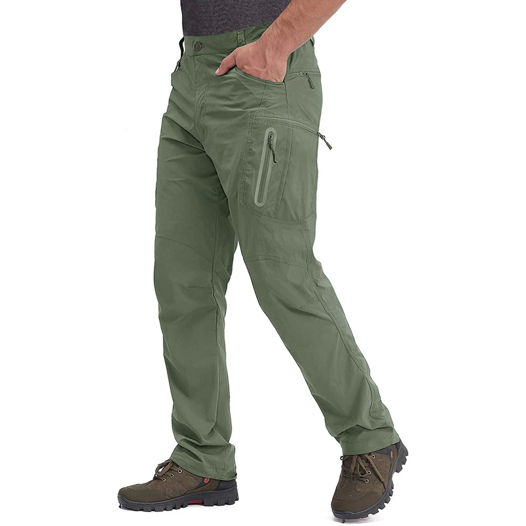Men's 8-Pocket Cargo Pants Quick Dry - Nylon Water-Resistant Tactical