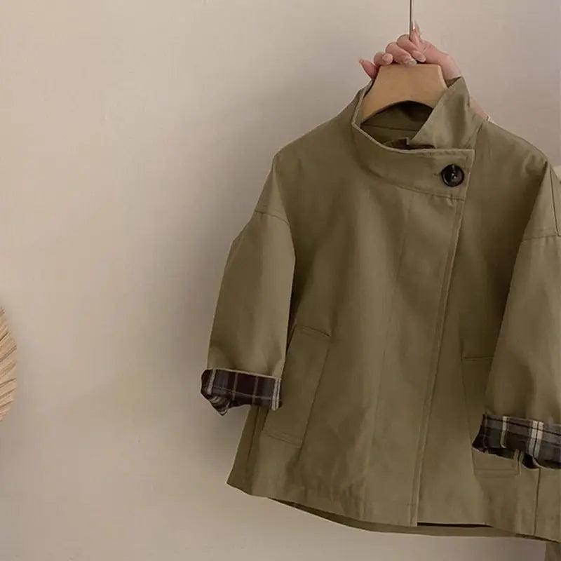 Kids Girls Cotton Teens Spring Autumn Windbreaker Coats Khaki Princess Oversize Coat Medium Long Outerwear Trench Clothes 4-15Y Mulambo store
