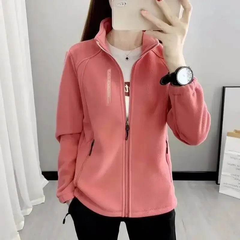 plus Size Women's Fleece Coat Warm Casual Outdoor Sportswear for Spring Winter Hiking Jogging Yoga Lady Cardigan Jacket Chaqueta - Mulambo store