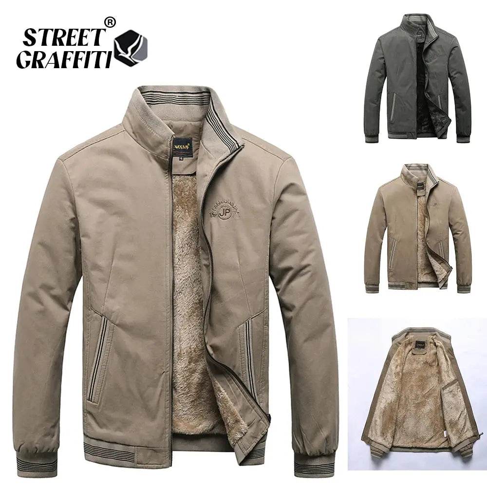 2024 Autumn Men Jackets 100% Cotton Chaqueta Casual Solid Fashion Vintage Warm Vestes Coats High Quality M-5XL Winter Jacket Men - Mulambo store