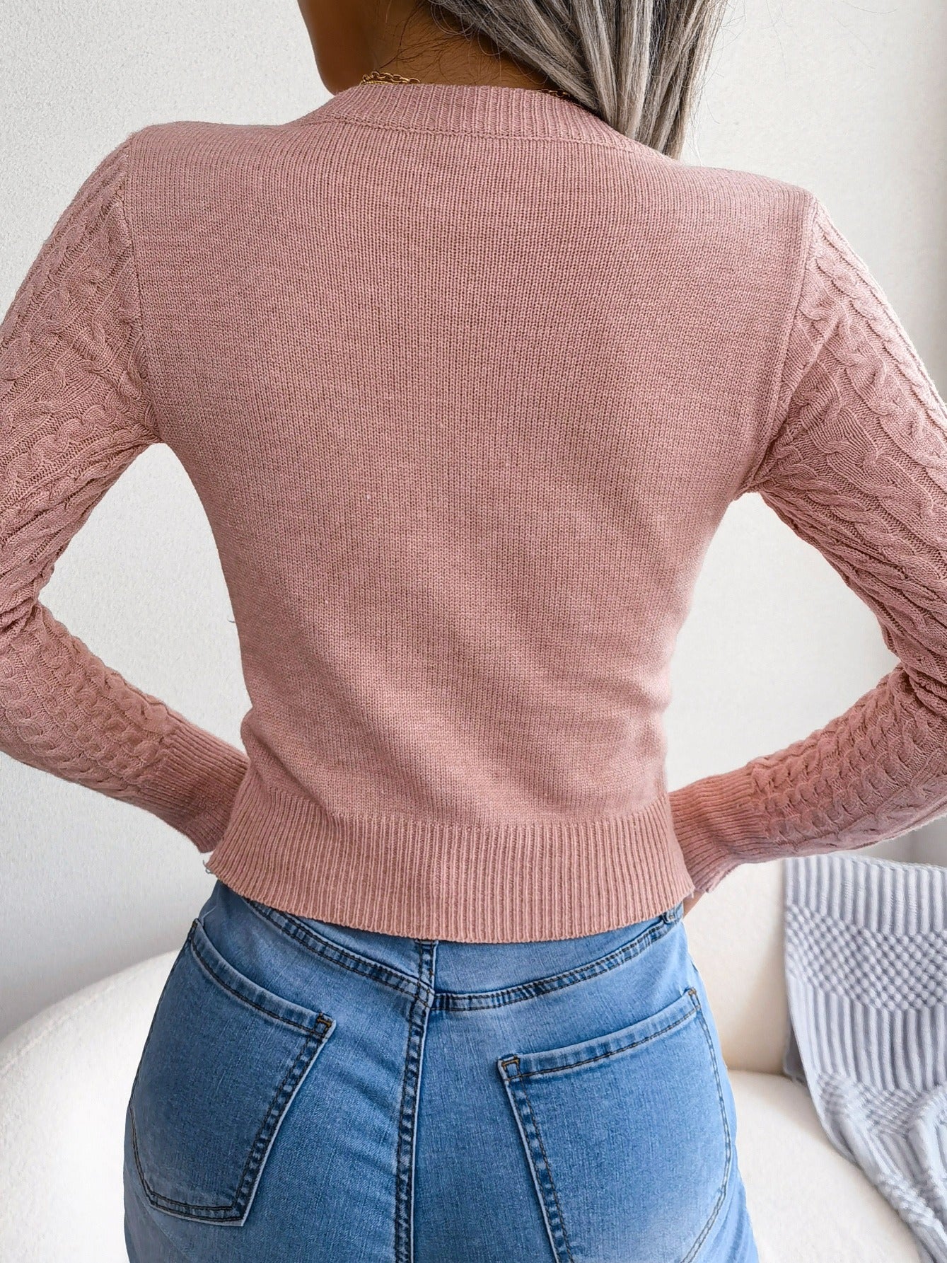 Women'S Sexy Hollow-Out Knit Pullover Sweater, Long Sleeve Crew Neck, Skinny Fit, Acrylic Blend (Polyester 28%, Polyamide 22%, Viscose 28%), High Stretch Fabric, Solid Color, Spring/Fall Fashion Top Mulambo store