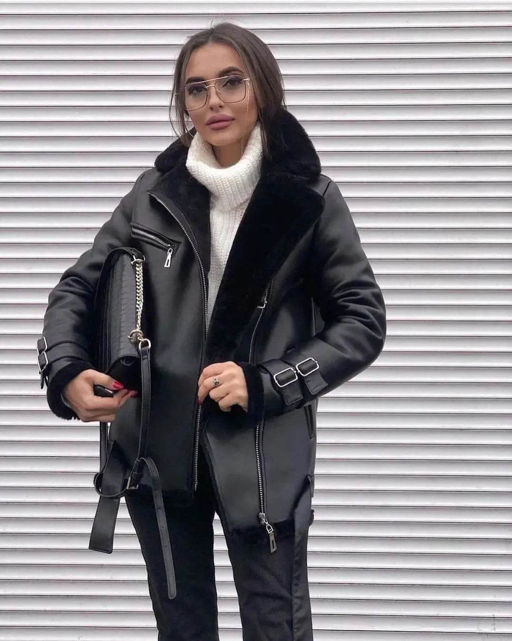 Autumn And Winter New Suede Lapel Zipper Cardigan Fashion Women's Long Sleeve Solid Color Coat Women - Mulambo store