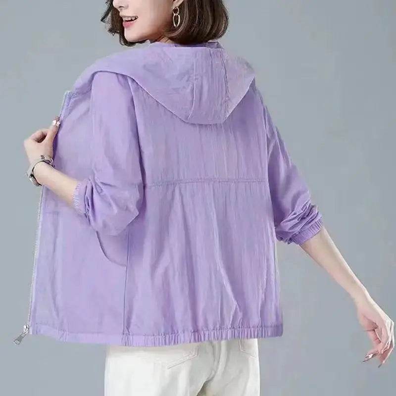 Short Coat Overcoat Female 2025 Summer Women's Jackets Loose Casual Middle Age Mother Wear Long Sleeve Sun-Protective Clothing - Mulambo store