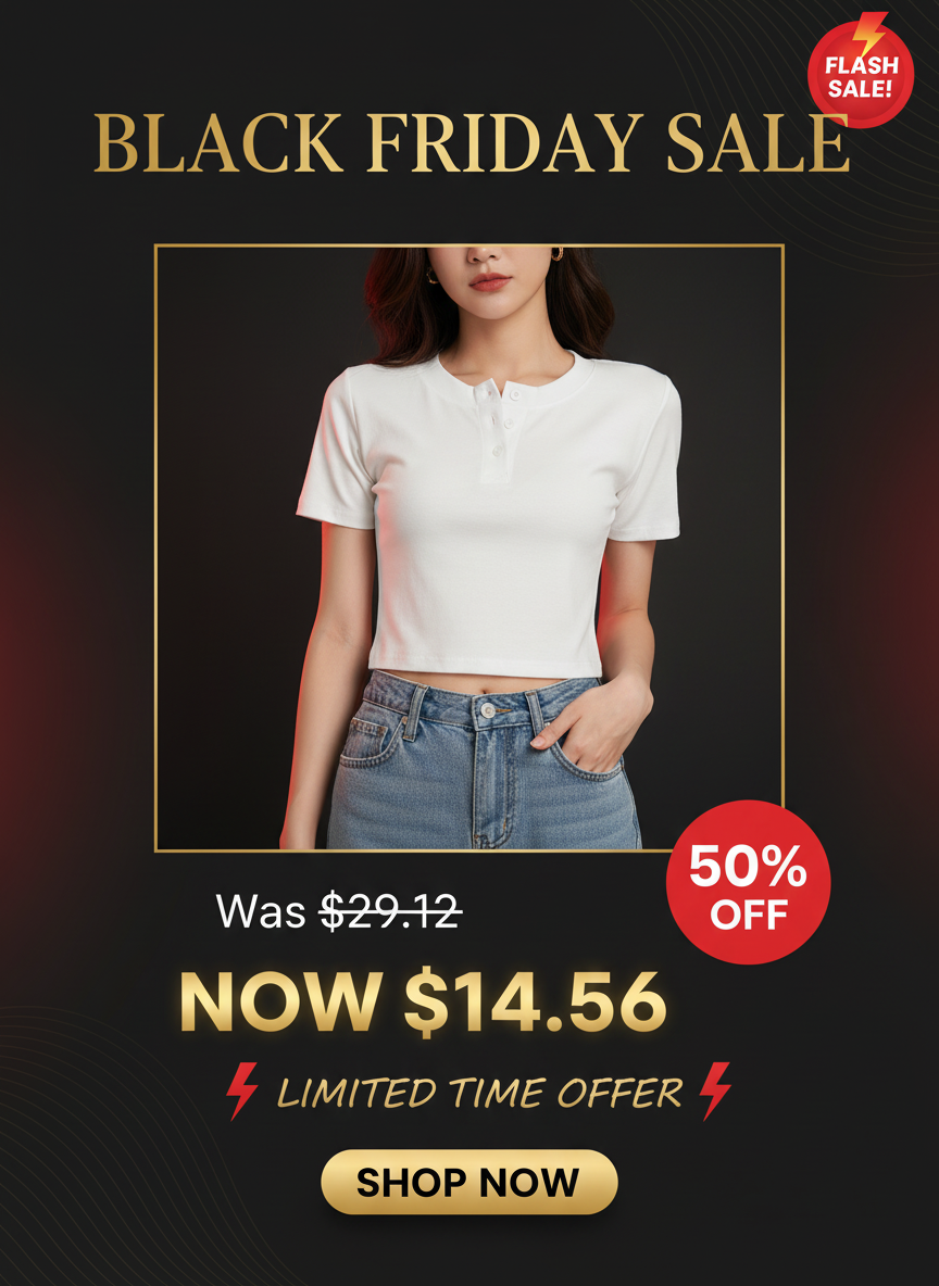 Banner Promocional Black Friday - Crop Top Blanco