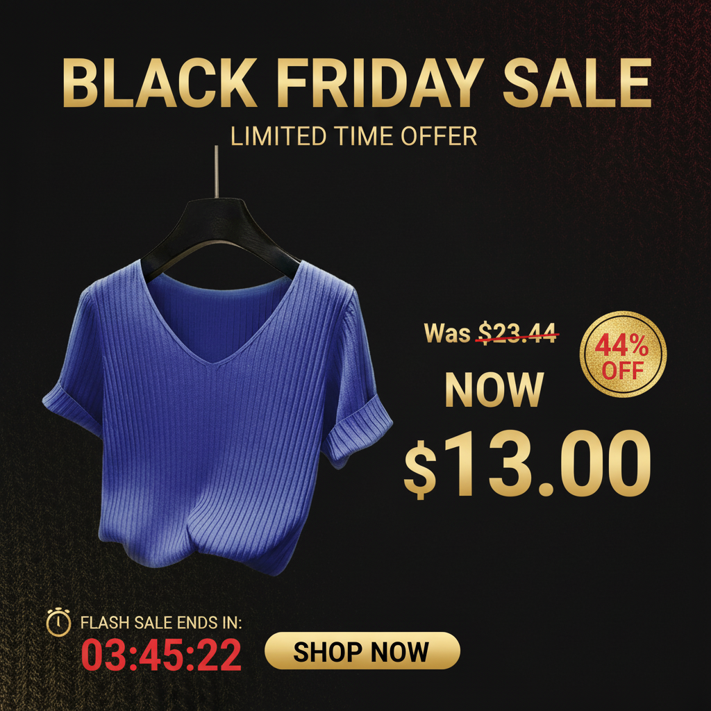 Banner Promocional Black Friday - Suéter V-Neck