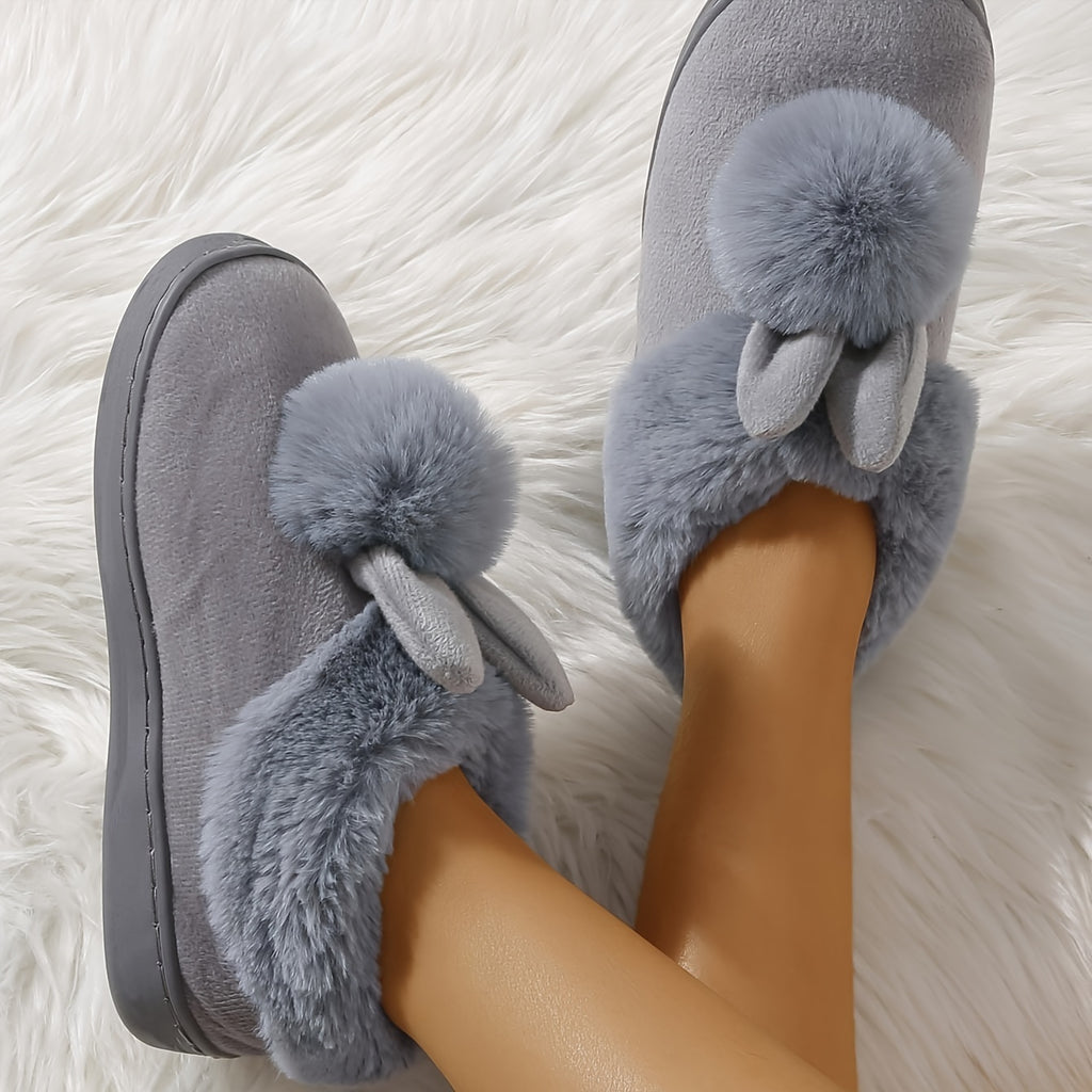 Ladies Home Shoes, Indoor Slippers, Cute Rabbit Plush Slippers Mulambo store