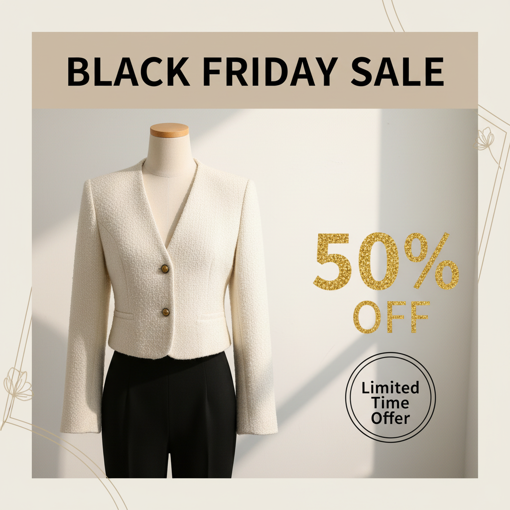 Black Friday Promotional Image for Cropped Blazer