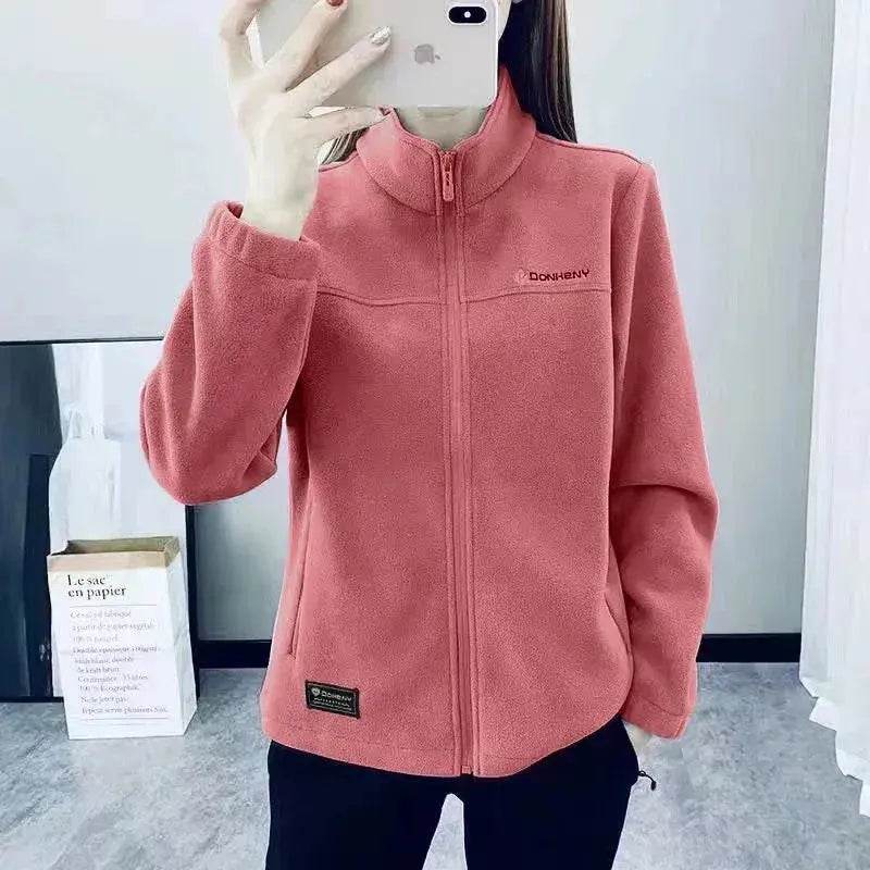 plus Size Women's Fleece Coat Warm Casual Outdoor Sportswear for Spring Winter Hiking Jogging Yoga Lady Cardigan Jacket Chaqueta - Mulambo store
