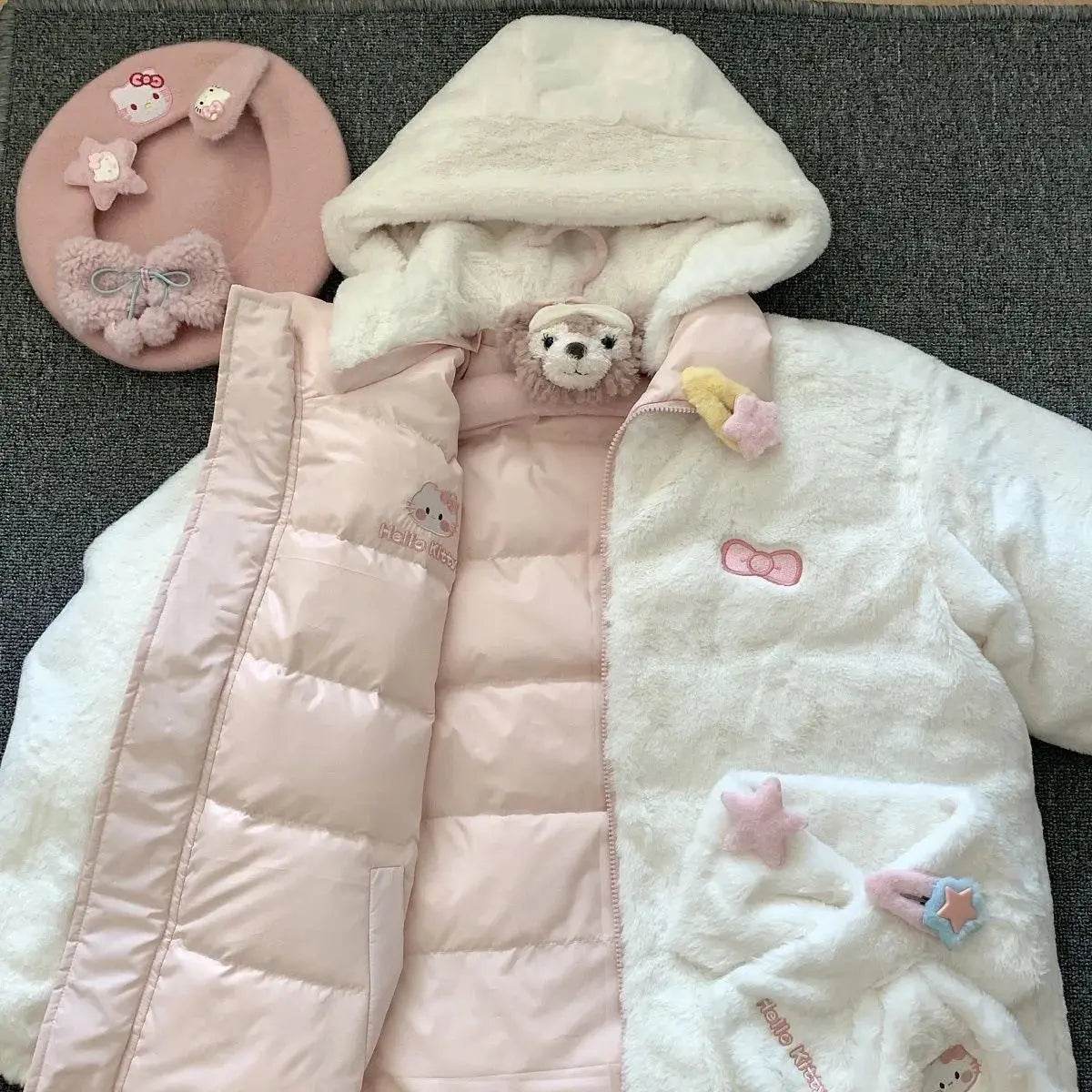 Winter Korea Design Hooded Parkas Tops Loose Plush Velvet Lined Down Cotton Coats Casual Casaco Elegant Women Chaqueta Abrigo - Mulambo store