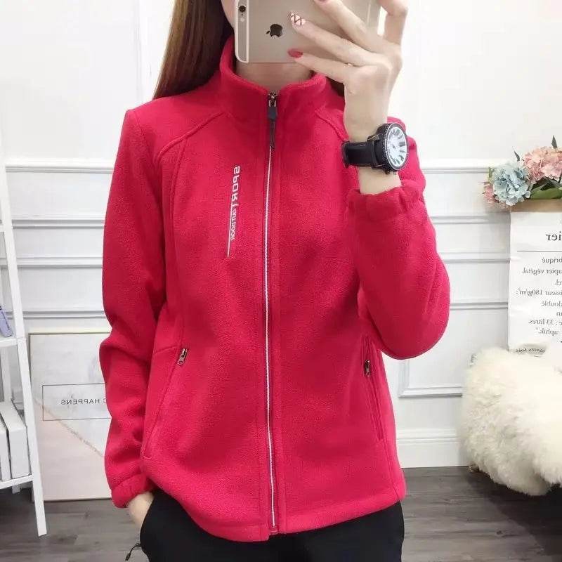 plus Size Women's Fleece Coat Warm Casual Outdoor Sportswear for Spring Winter Hiking Jogging Yoga Lady Cardigan Jacket Chaqueta - Mulambo store