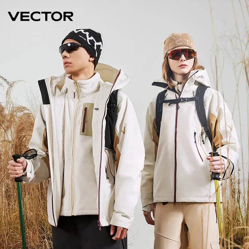 VECTOR Men Woman 3-in-1 Outdoor Jackets Hiking Jacket Waterproof Windproof Outdoor Camping Coat 100% Nylon Chaquetas Hombre - Mulambo store