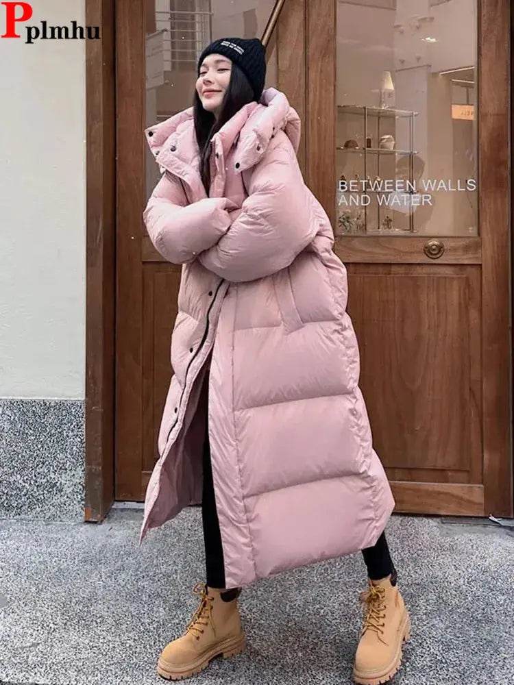 Winter Hooded Warm Pink Long Parkas Chaqueta Korea Cotton Padded Windproof Parcas Overcoat Casual Snow Wear New Women Jaquetas - Mulambo store
