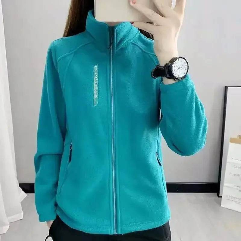 plus Size Women's Fleece Coat Warm Casual Outdoor Sportswear for Spring Winter Hiking Jogging Yoga Lady Cardigan Jacket Chaqueta - Mulambo store