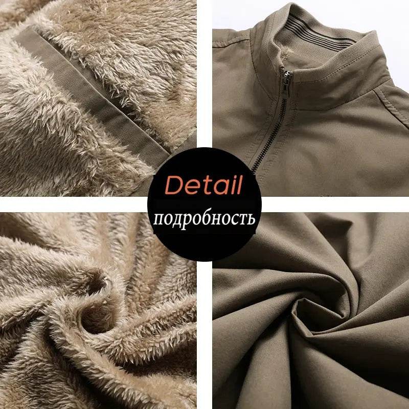 2024 Autumn Men Jackets 100% Cotton Chaqueta Casual Solid Fashion Vintage Warm Vestes Coats High Quality M-5XL Winter Jacket Men - Mulambo store