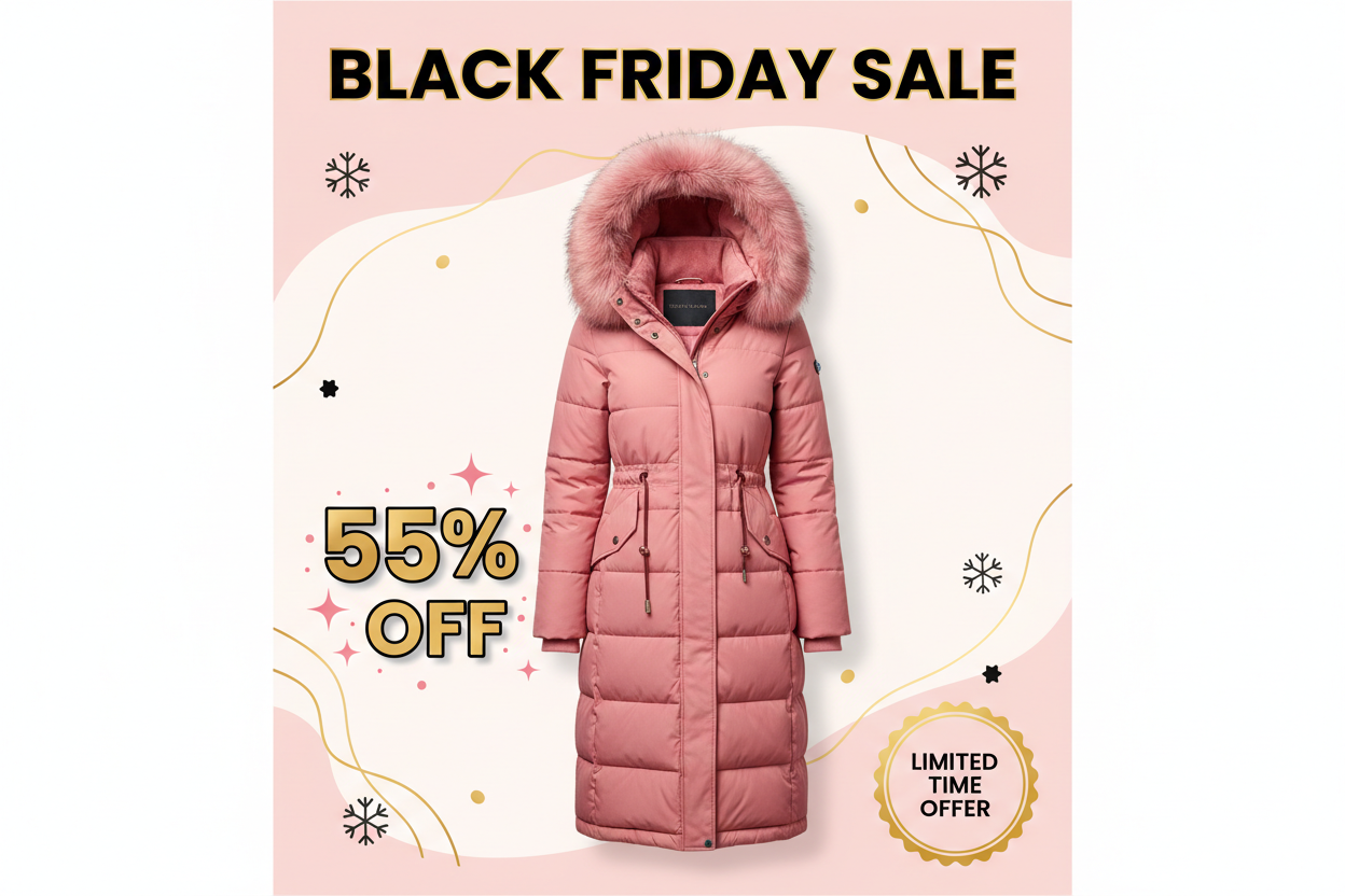 Black Friday Pink Parka Promo