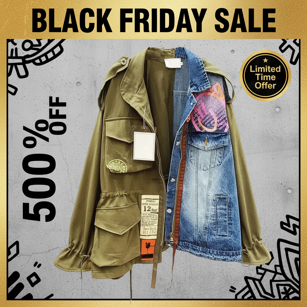 Black Friday Color Block Denim Jacket Promo