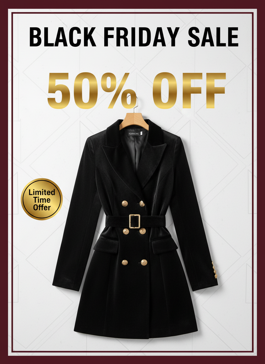 Black Friday Velvet Blazer Promo