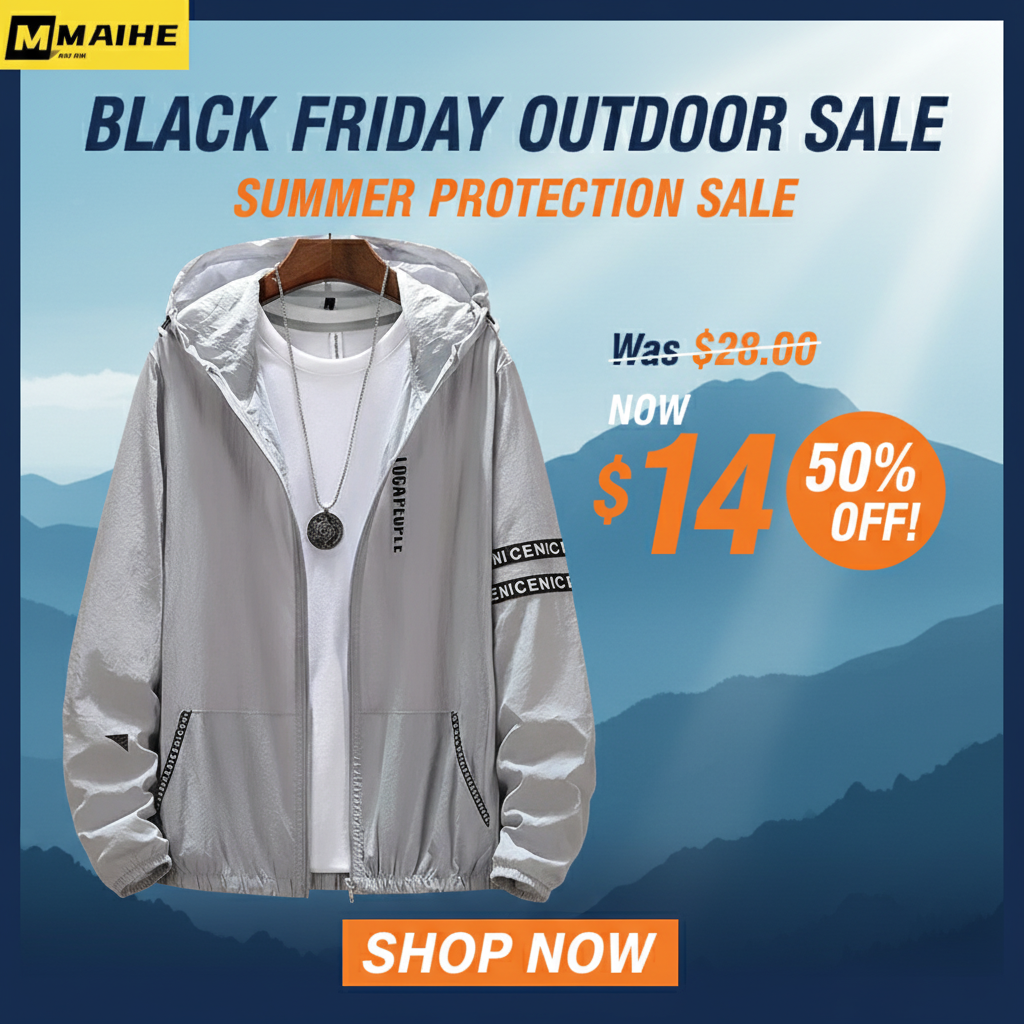 Black Friday 50% OFF - Men's UV Protection Hooded Windbreaker SPF Jacket