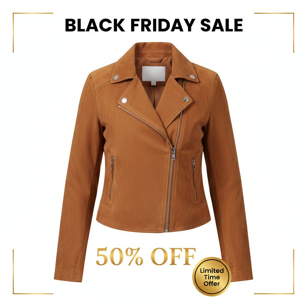 Black Friday Suede Zipper Jacket Promo