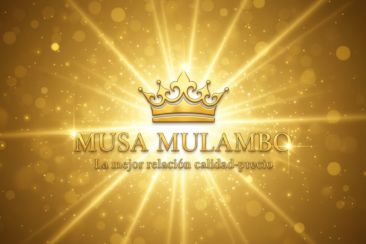 Logo MUSA MULAMBO - Con Destellos y Rayos Dorados Brillantes